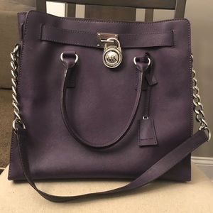 Michael Kors Hamilton Saffiano Leather Tote Purple